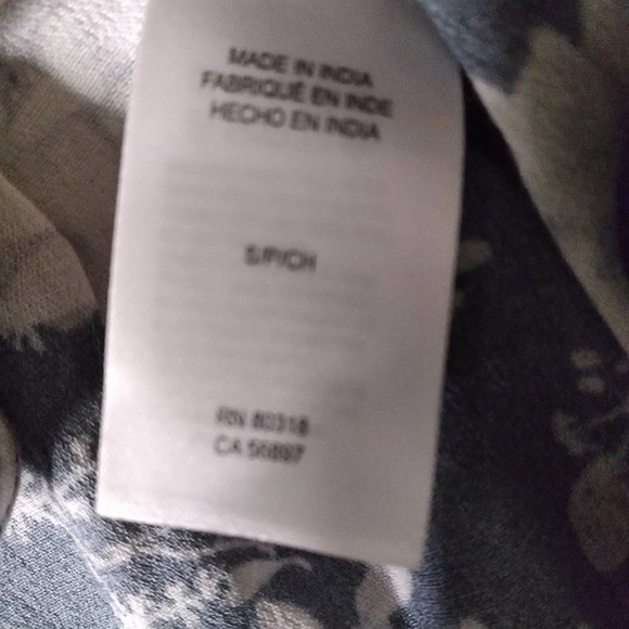 Lucky Brand Floral 3/4 Sleeve Wrap Blouse Side Tie - Picture 8 of 11